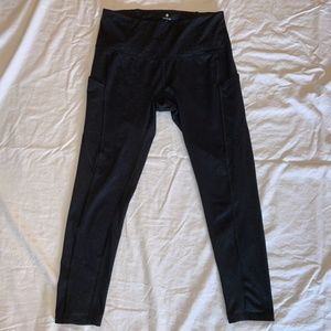 Apana Black Leopard Print Crop Activewear Legging